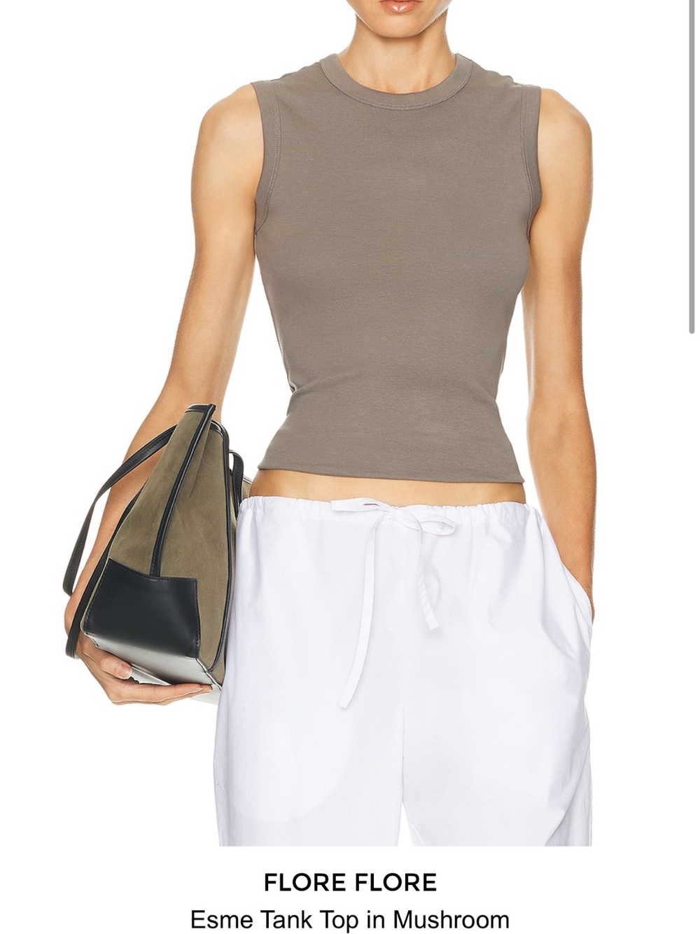 Flore Flore Esme Tank Top in Mushroom size medium